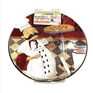 Range Kleen Range Burner Covers Chef Bistro Italian Chef Decor Set of 4
